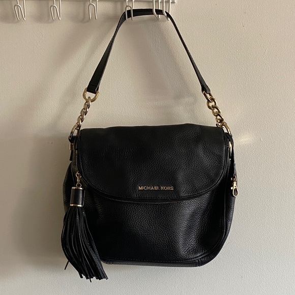 Michael Kors Black Shoulder Bag with Tassel - Picture 1 of 8